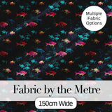 Neon Pink and Blue Fish in Deep Sea Background Seamless Pattern Digital Print Fabric by the Metre UK Sewing Quilting Textile
