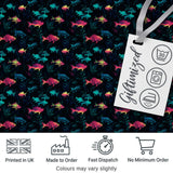 Neon Pink and Blue Fish in Deep Sea Background Seamless Pattern Digital Print Fabric by the Metre UK Sewing Quilting Textile