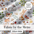 Watercolour Woodland Animals with Bunny Fox and Butterflies Pattern Digital Print Fabric by the Metre UK Sewing Quilting Textile
