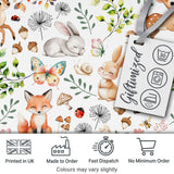 Watercolour Woodland Animals with Bunny Fox and Butterflies Pattern Digital Print Fabric by the Metre UK Sewing Quilting Textile