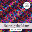 Abstract Fluid Paint Swirl Neon Colors on Dark Background Seamless Pattern Digital Print Fabric by the Metre UK Sewing Quilting Textile
