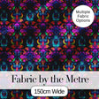 Vibrant Neon Baroque Floral Damask Seamless Pattern Digital Print Fabric by the Metre UK Sewing Quilting Textile