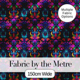 Vibrant Neon Baroque Floral Damask Seamless Pattern Digital Print Fabric by the Metre UK Sewing Quilting Textile