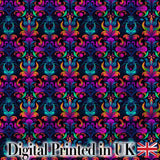 Vibrant Neon Baroque Floral Damask Seamless Pattern Digital Print Fabric by the Metre UK Sewing Quilting Textile