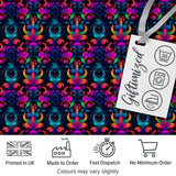 Vibrant Neon Baroque Floral Damask Seamless Pattern Digital Print Fabric by the Metre UK Sewing Quilting Textile