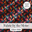 Colorful Abstract Feather Swirl Seamless Pattern on Dark Background Digital Print Fabric by the Metre UK Sewing Quilting Textile