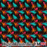Abstract Paint Splatter Burst Neon Seamless Pattern Digital Print Fabric by the Metre UK Sewing Quilting Textile