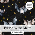 Cute Watercolor Bats and Stars Seamless Halloween Pattern Black Background Digital Print Fabric by the Metre UK Sewing Quilting Textile