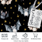 Cute Watercolor Bats and Stars Seamless Halloween Pattern Black Background Digital Print Fabric by the Metre UK Sewing Quilting Textile