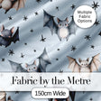 Cute Watercolor Bats and Stars Seamless Pattern Soft Blue Background Digital Print Fabric by the Metre UK Sewing Quilting Textile