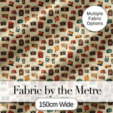 Vintage Retro Camera Collection Seamless Pattern with Film Cameras Digital Print Fabric by the Metre UK Sewing Quilting Textile