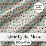 Pastel Retro Camera Minimal Seamless Pattern on Mint Background Digital Print Fabric by the Metre UK Sewing Quilting Textile