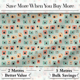 Pastel Retro Camera Minimal Seamless Pattern on Mint Background Digital Print Fabric by the Metre UK Sewing Quilting Textile