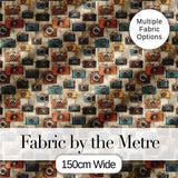 Vintage Camera Scatter Pattern with Soft Floral Background Seamless Design Digital Print Fabric by the Metre UK Sewing Quilting Textile