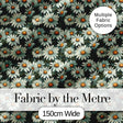 Vintage Daisy Floral Seamless Pattern with White Flowers and Green Leaves Digital Print Fabric by the Metre UK Sewing Quilting Textile