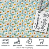 Elegant Cream Daisy Florals on Light Vintage Wash Background Digital Print Fabric by the Metre UK Sewing Quilting Textile