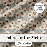Fresh White Daisy Meadow on Sky Blue Background Digital Print Fabric by the Metre UK Sewing Quilting Textile