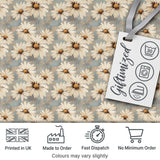 Fresh White Daisy Meadow on Sky Blue Background Digital Print Fabric by the Metre UK Sewing Quilting Textile