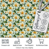 Soft Floral Daisy Trail on Muted Aqua Vintage Texture Digital Print Fabric by the Metre UK Sewing Quilting Textile