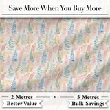 Soft Pastel Fern Leaves on Light Neutral Background Digital Print Fabric by the Metre UK Sewing Quilting Textile