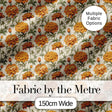 Orange Floral Stem Botanical Seamless Pattern on Light Background Digital Print Fabric by the Metre UK Sewing Quilting Textile