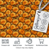 Dense Orange Floral Garden Seamless Warm Tone Pattern Digital Print Fabric by the Metre UK Sewing Quilting Textile