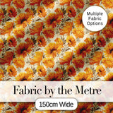 Watercolor Orange Floral Seamless Pattern on Light Background Artistic Style Digital Print Fabric by the Metre UK Sewing Quilting Textile