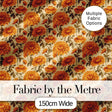 Classic Orange Chrysanthemum Floral Seamless Pattern on Beige Background Digital Print Fabric by the Metre UK Sewing Quilting Textile
