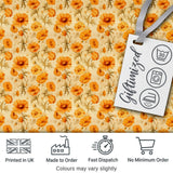 Vintage Orange Floral Seamless Pattern  Garden Flowers Botanical Print Digital Print Fabric by the Metre UK Sewing Quilting Textile