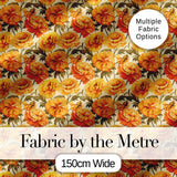 Bold Orange Poppy Floral Seamless Pattern Vintage Botanical Bloom Design Digital Print Fabric by the Metre UK Sewing Quilting Textile