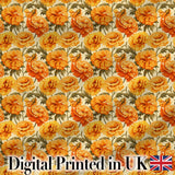 Bold Orange Poppy Floral Seamless Pattern Vintage Botanical Bloom Design Digital Print Fabric by the Metre UK Sewing Quilting Textile