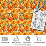 Bold Orange Poppy Floral Seamless Pattern Vintage Botanical Bloom Design Digital Print Fabric by the Metre UK Sewing Quilting Textile
