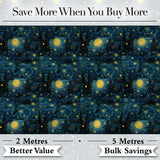 Van Gogh Style Starry Night Seamless Pattern Artistic Swirl Sky Design Digital Print Fabric by the Metre UK Sewing Quilting Textile