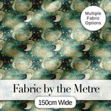 Celestial Moon and Stars Seamless Pattern Dreamy Night Sky Design Digital Print Fabric by the Metre UK Sewing Quilting Textile