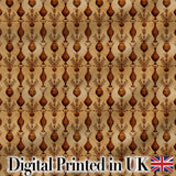 Classic Brown Vase Pattern Repeating Vintage Pottery Botanical Design Digital Print Fabric by the Metre UK Sewing Quilting Textile
