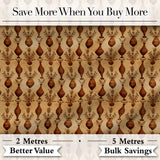 Classic Brown Vase Pattern Repeating Vintage Pottery Botanical Design Digital Print Fabric by the Metre UK Sewing Quilting Textile