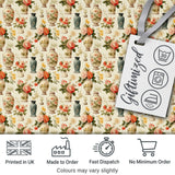 Elegant Floral Vase Arrangement with Soft Roses and Botanical Vintage Style Digital Print Fabric by the Metre UK Sewing Quilting Textile