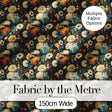 Lush Peony and Blossom Floral Pattern in Teal Vase on Dark Background Digital Print Fabric by the Metre UK Sewing Quilting Textile