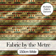 Geometric Tribal Stripe with Ethnic Shapes in Earthy Orange and Green Tones Digital Print Fabric by the Metre UK Sewing Quilting Textile