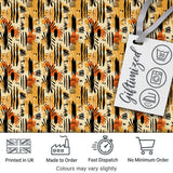 Modern Abstract Brush Stroke Pattern in Black Orange and Neutral Tones Digital Print Fabric by the Metre UK Sewing Quilting Textile