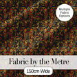 Intricate Tribal Mask and Symbol  in Deep Earthy Tones on Dark Background Digital Print Fabric by the Metre UK Sewing Quilting Textile