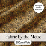 Vintage Tribal Illustration Pattern with Hand Drawn Symbols in Sepia Tones Digital Print Fabric by the Metre UK Sewing Quilting Textile
