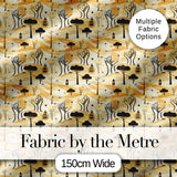 Minimalist African Savanna Pattern with Trees Wildlife and Village Silhouettes Digital Print Fabric by the Metre UK Sewing Quilting Textile