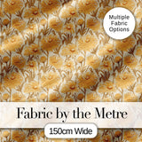 Dense Golden Chrysanthemum Floral Pattern with Dark Foliage Background Digital Print Fabric by the Metre UK Sewing Quilting Textile