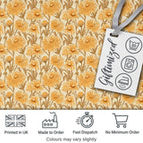 Dense Golden Chrysanthemum Floral Pattern with Dark Foliage Background Digital Print Fabric by the Metre UK Sewing Quilting Textile