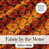 Dense Chrysanthemum Floral Pattern in Orange and Cream on Black Background Digital Print Fabric by the Metre UK Sewing Quilting Textile