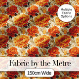 Vibrant Orange Blossom Floral Pattern with Layered Petals and Warm Tones Digital Print Fabric by the Metre UK Sewing Quilting Textile