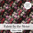 Deep Red and Blush Orchid Floral Pattern on Dark Green Background Digital Print Fabric by the Metre UK Sewing Quilting Textile