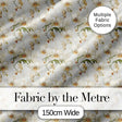 Cream Orchid Floral  Soft Neutral Background Delicate Botanical Detail Digital Print Fabric by the Metre UK Sewing Quilting Textile