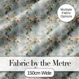 Vintage Orchid Branch Floral Pattern on Textured Blue Distressed Background Digital Print Fabric by the Metre UK Sewing Quilting Textile
